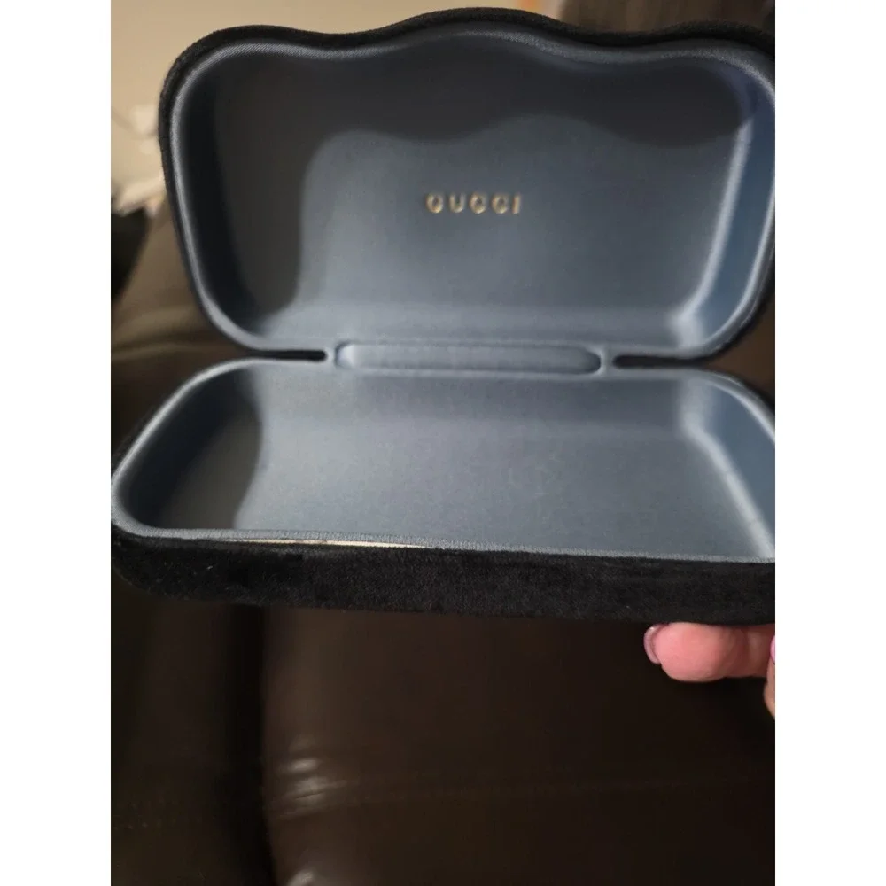 Gucci Sunglasses Case Only Clamshell Velvet Black Hard Case Large